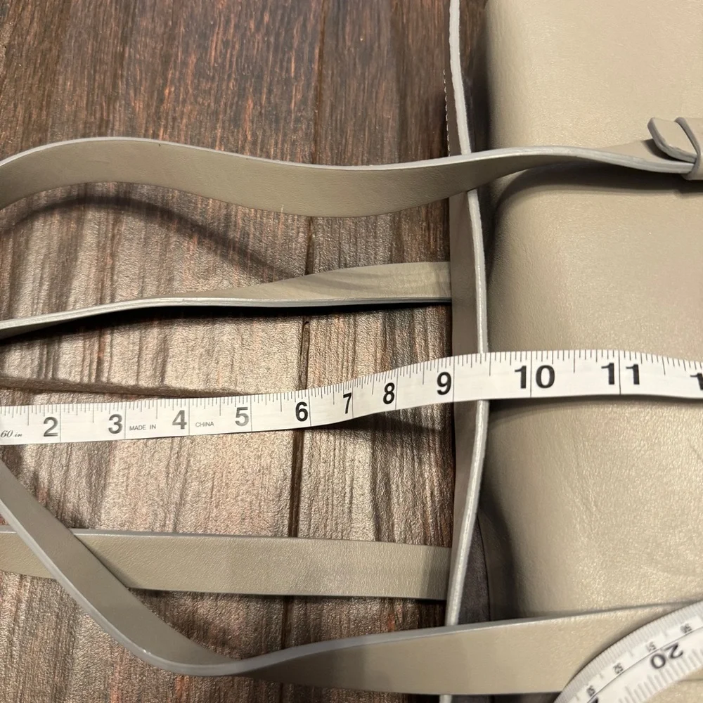 Lia Numa Gray Italian Leather Foldover Carryall Tote Bag Quiet Luxury Capsule